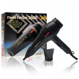 Turbo Power Twin Turbo 2600 Blow Dryer (Black) - Barber World
